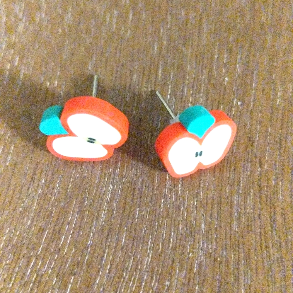 5-peice set of cute clay fruit earrings